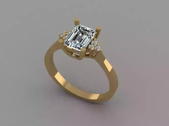 Rings emerald cut diamond engagement ring