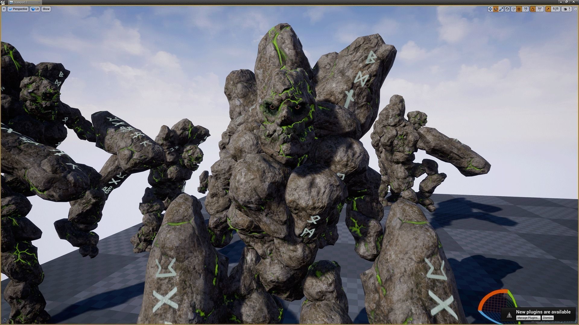 Stone monster Low-poly 3D model_4