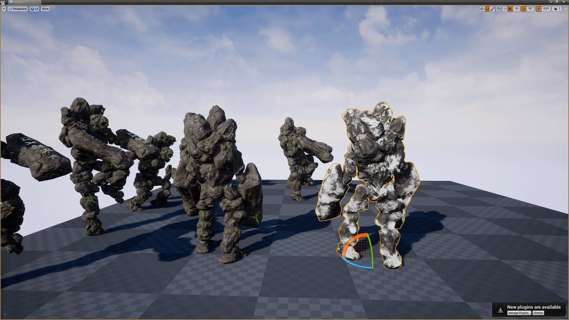 Stone monster Low-poly 3D model_6