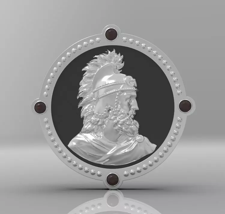 Medallion with st Vartan 3D print model_0