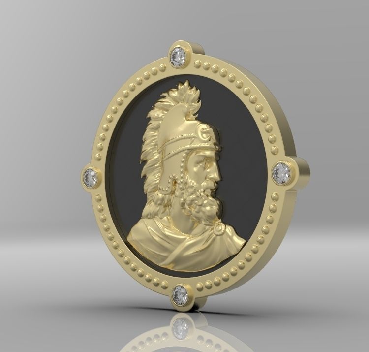 Medallion with st Vartan 3D print model_29
