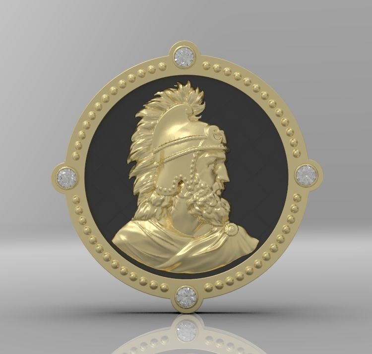 Medallion with st Vartan 3D print model_27