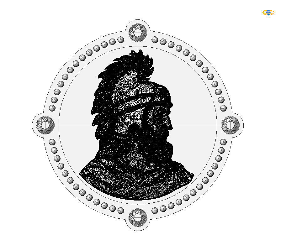 Medallion with st Vartan 3D print model_6