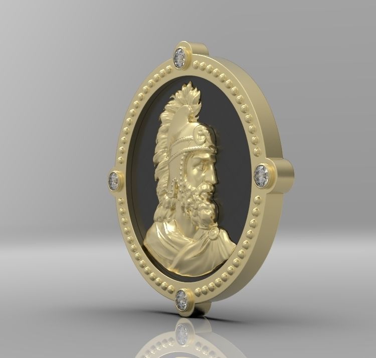 Medallion with st Vartan 3D print model_19