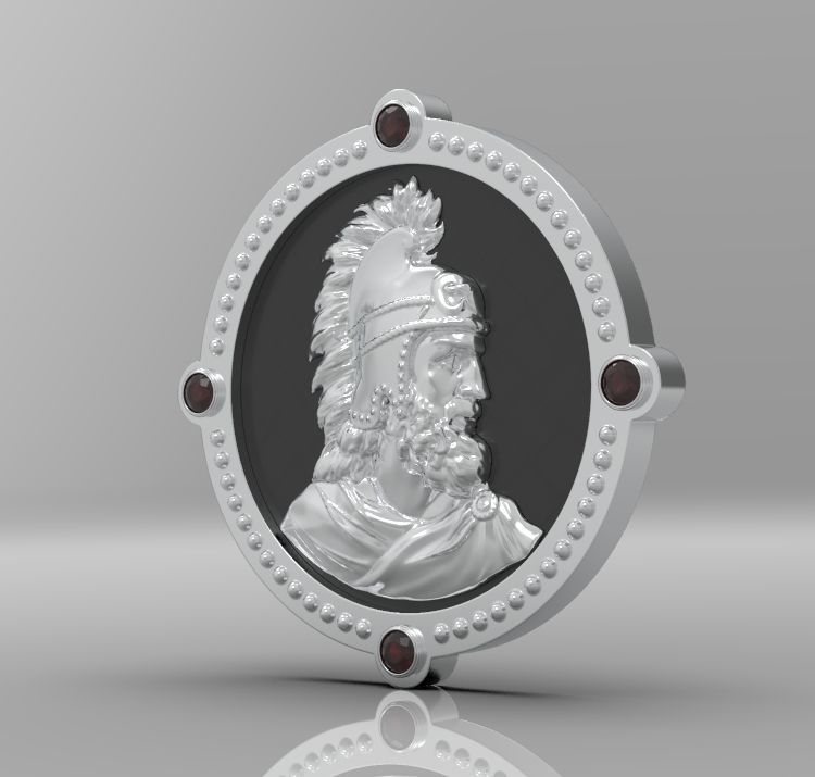 Medallion with st Vartan 3D print model_17