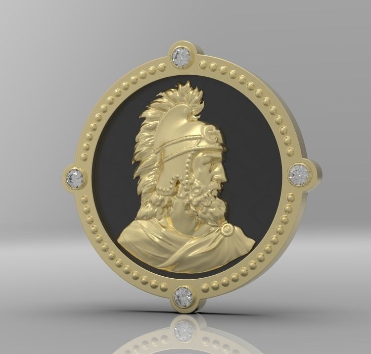 Medallion with st Vartan 3D print model_28