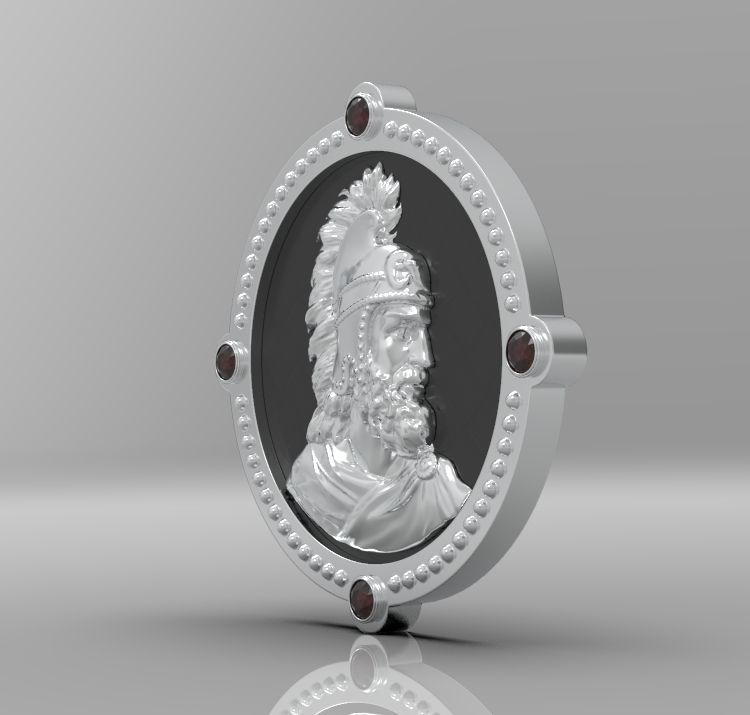 Medallion with st Vartan 3D print model_18