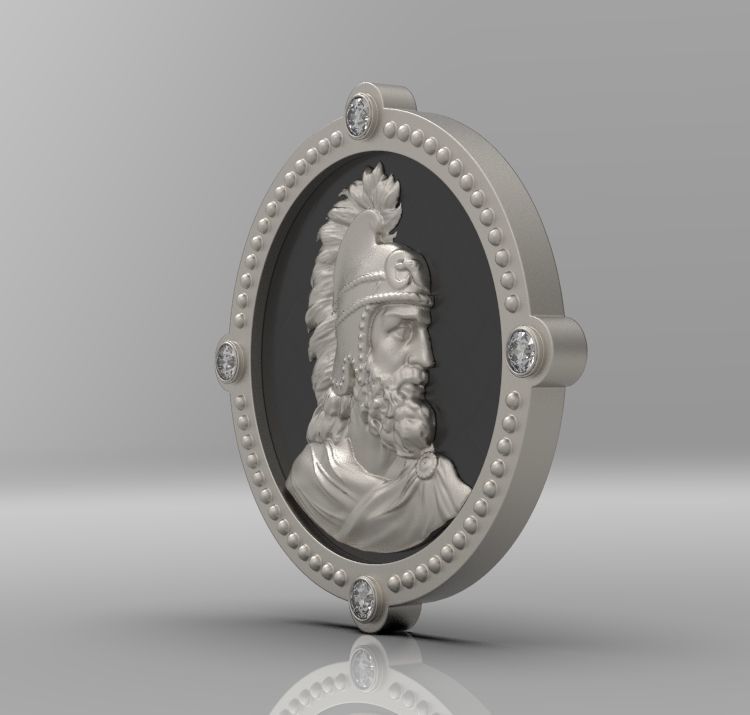 Medallion with st Vartan 3D print model_30