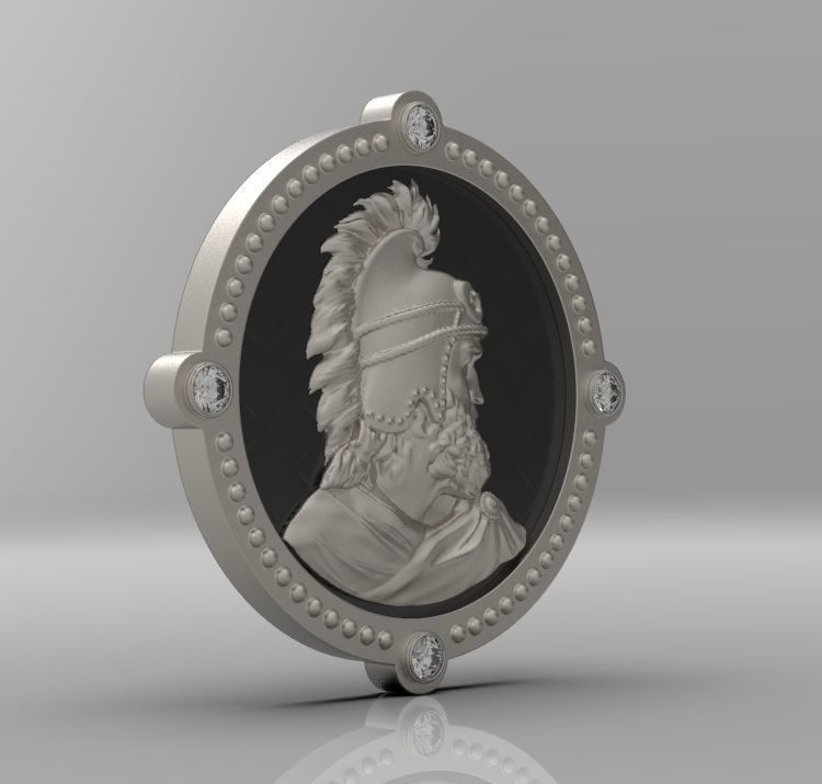 Medallion with st Vartan 3D print model_36