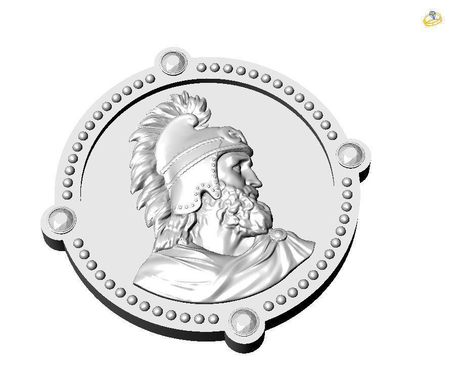Medallion with st Vartan 3D print model_1