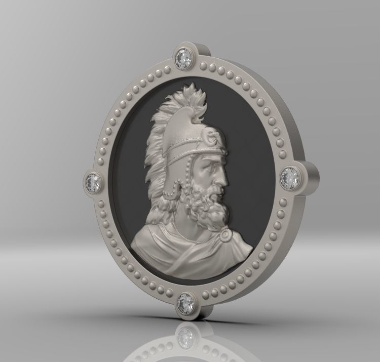 Medallion with st Vartan 3D print model_40