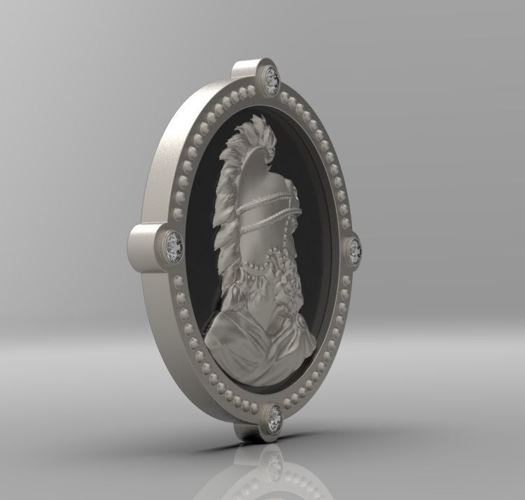 Medallion with st Vartan 3D print model_35