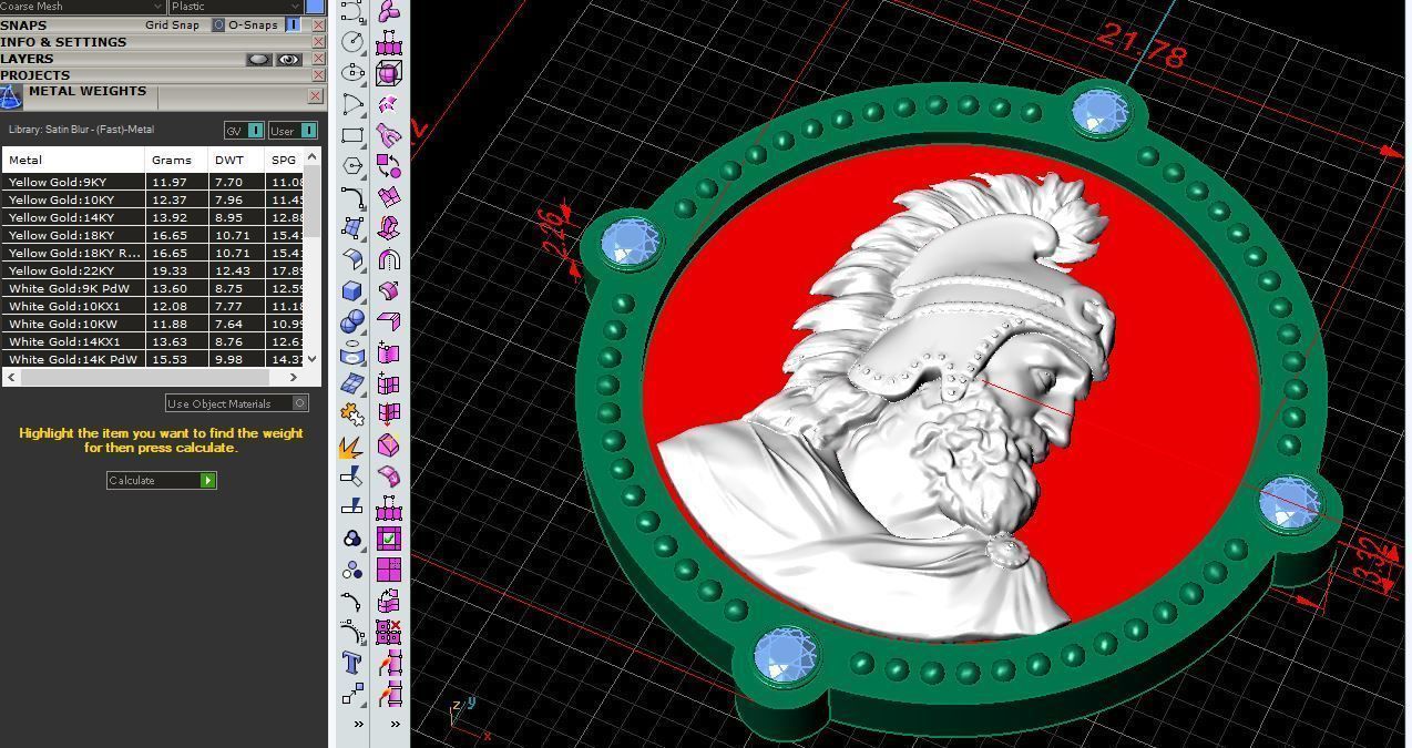 Medallion with st Vartan 3D print model_5