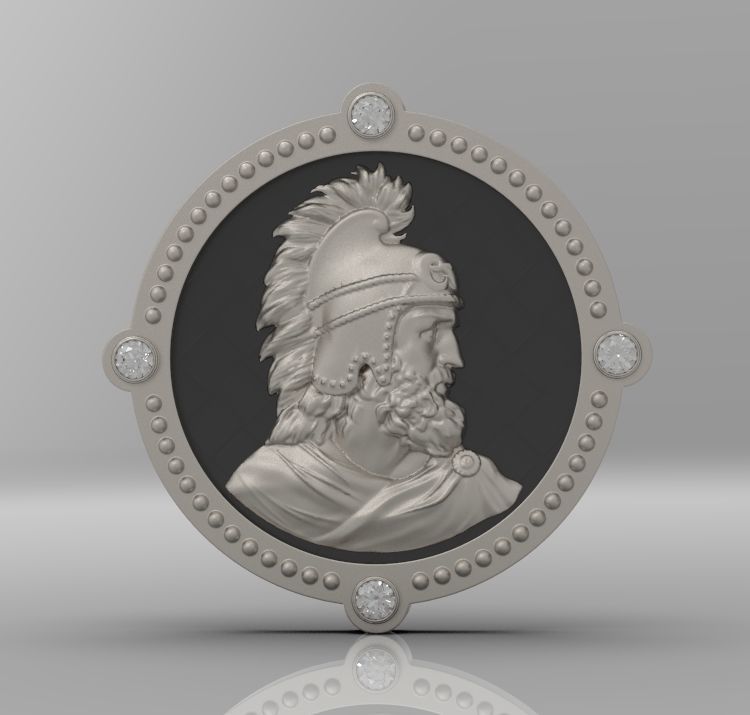 Medallion with st Vartan 3D print model_38