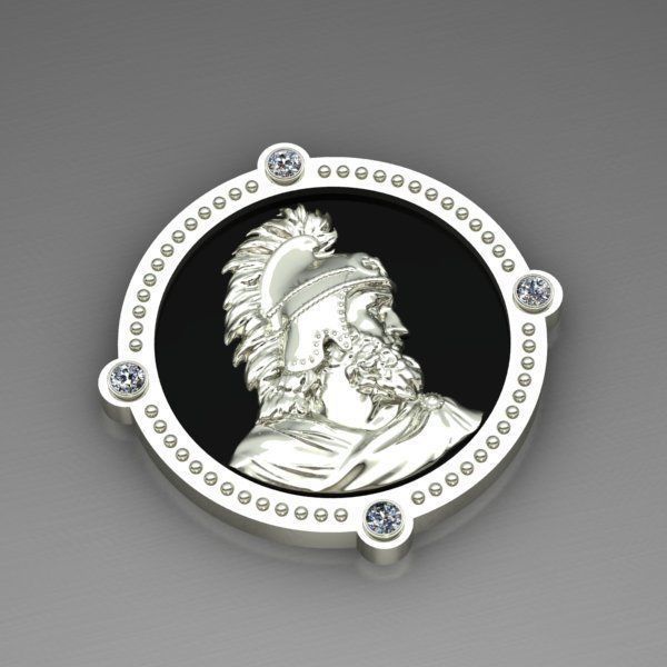 Medallion with st Vartan 3D print model_4