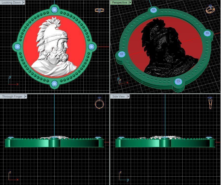 Medallion with st Vartan 3D print model_7