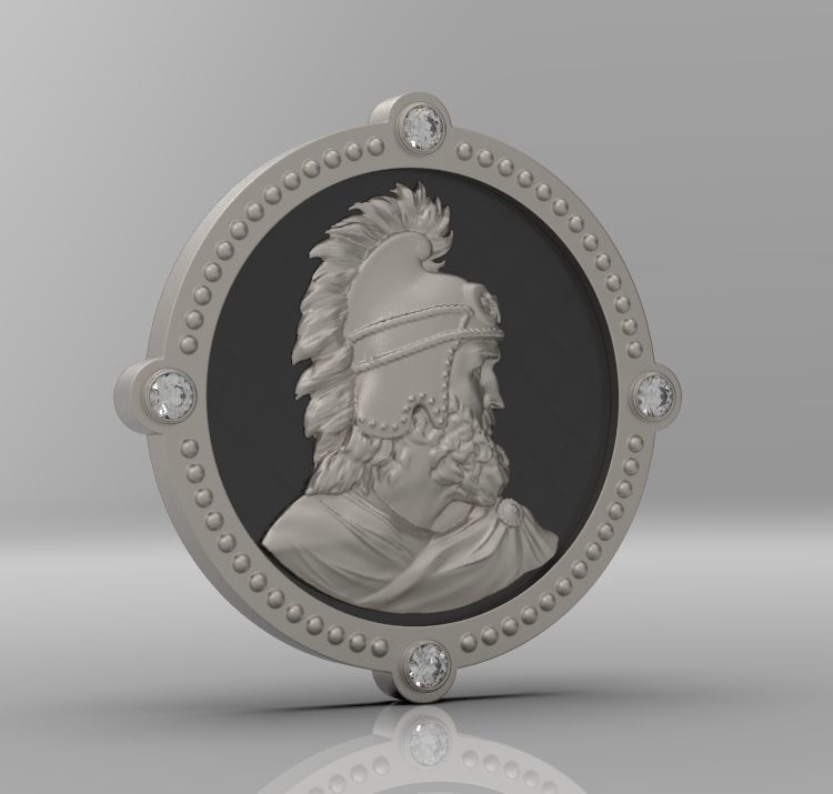 Medallion with st Vartan 3D print model_37