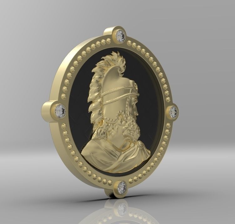 Medallion with st Vartan 3D print model_24
