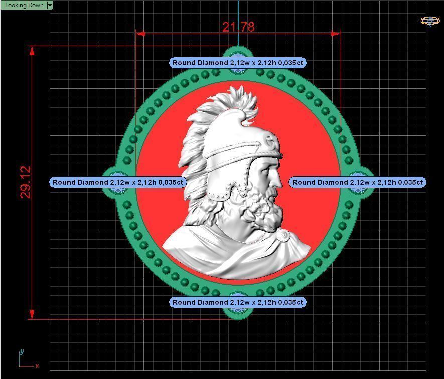 Medallion with st Vartan 3D print model_9