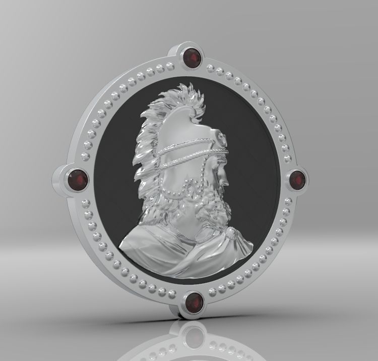 Medallion with st Vartan 3D print model_14