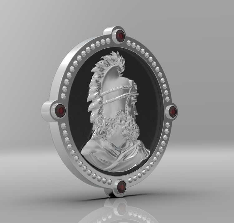 Medallion with st Vartan 3D print model_13