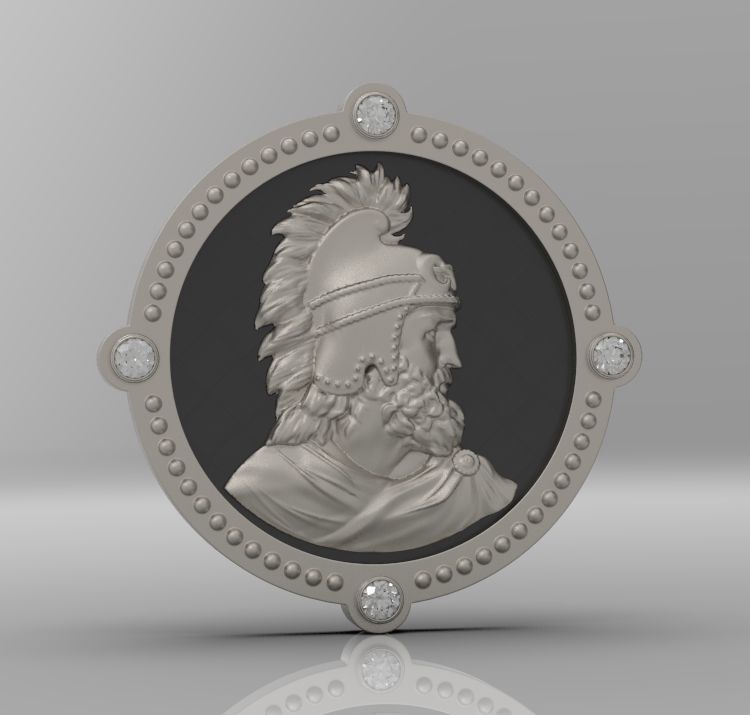 Medallion with st Vartan 3D print model_2