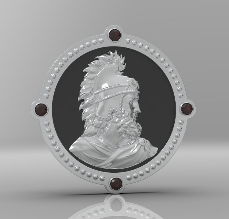 Medallion with st Vartan 3D print model_15