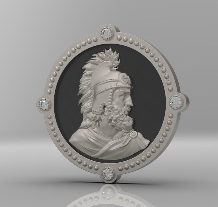 Medallion with st Vartan 3D print model_39