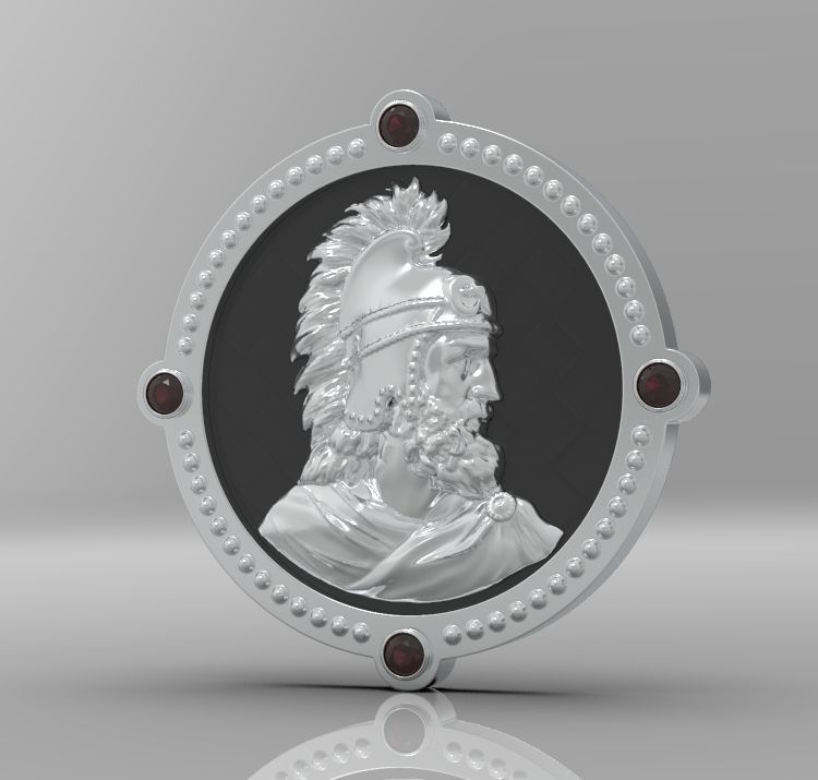Medallion with st Vartan 3D print model_16