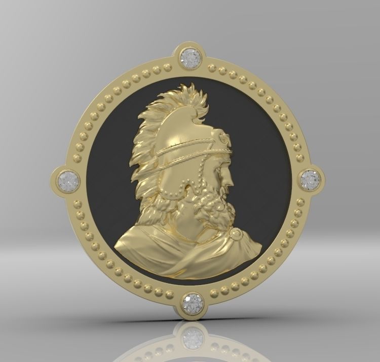 Medallion with st Vartan 3D print model_26