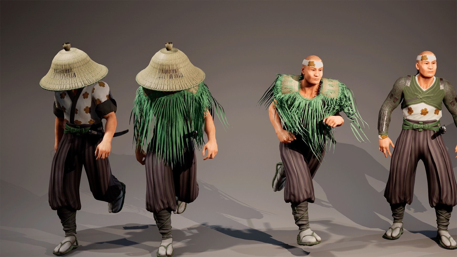 Samurai Hiroshi Low-poly 3D model_2