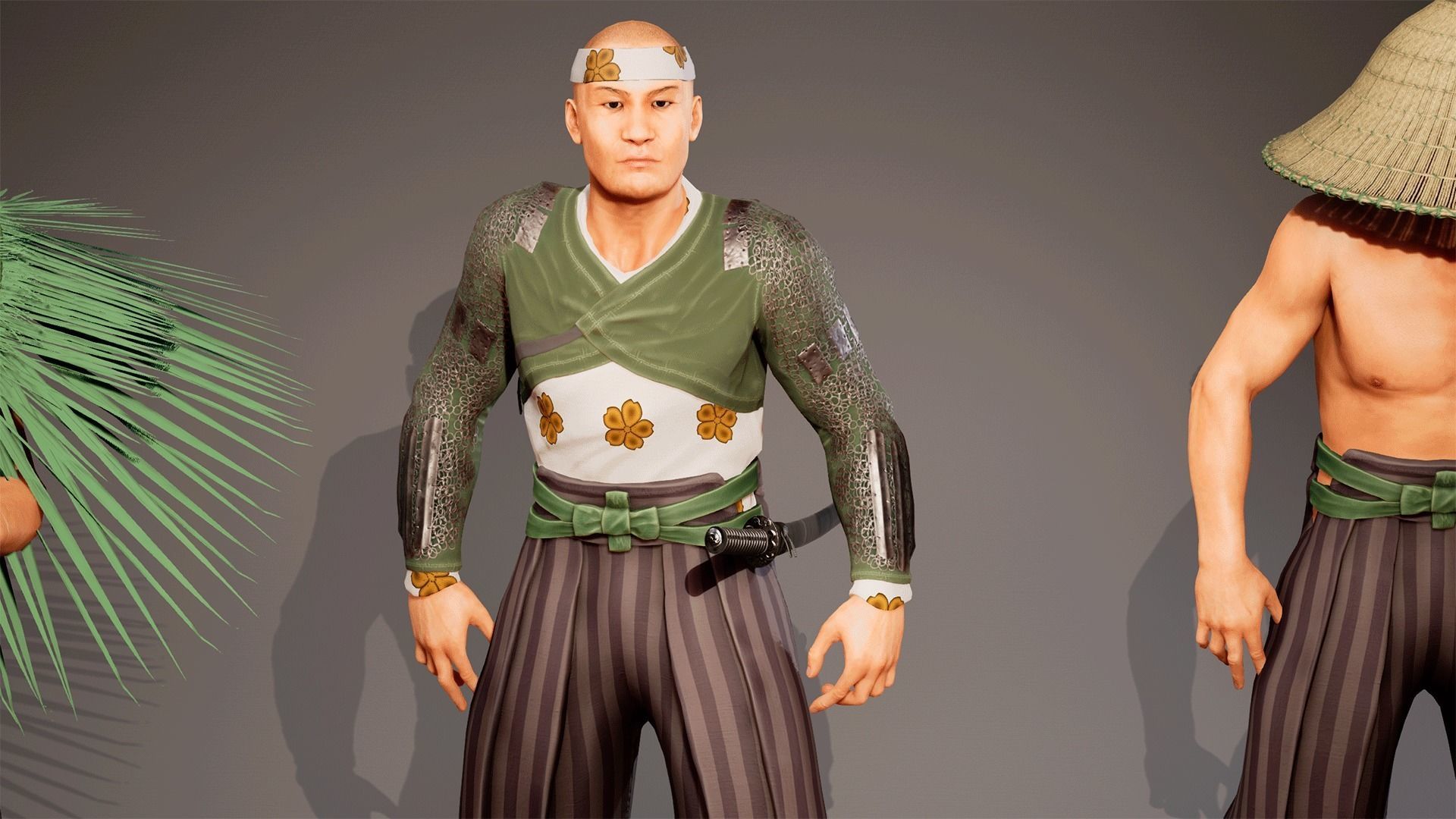 Samurai Hiroshi Low-poly 3D model_3