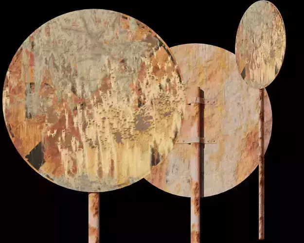 Highway-Rail Grade Crossing Advance Warning Rusted and Old Sign