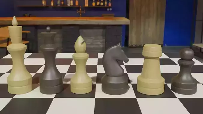 Elegant Chess Set 3d printable Pieces