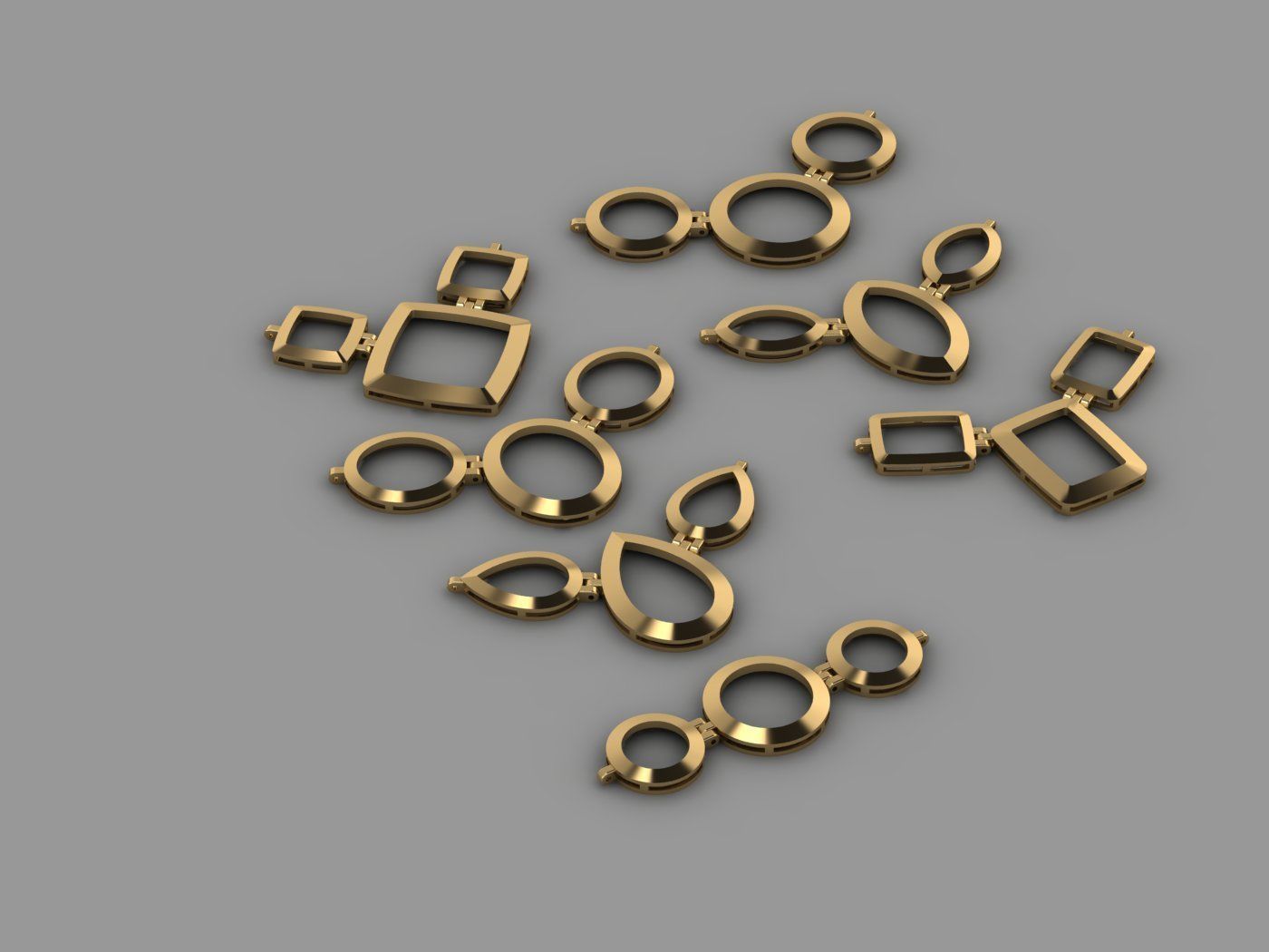 Pendants - Gold 3D print model_4