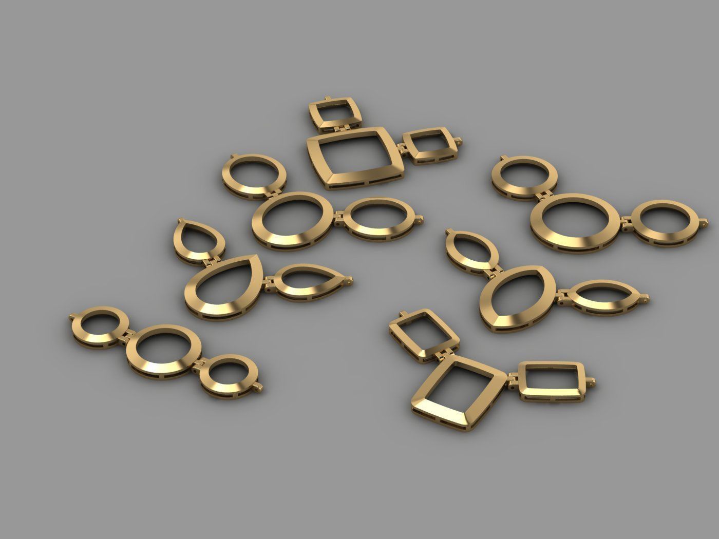 Pendants - Gold 3D print model_3