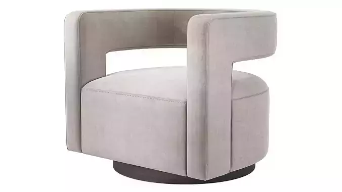 Restoration Hardware Drew Curved Swivel Chair RH 3D model