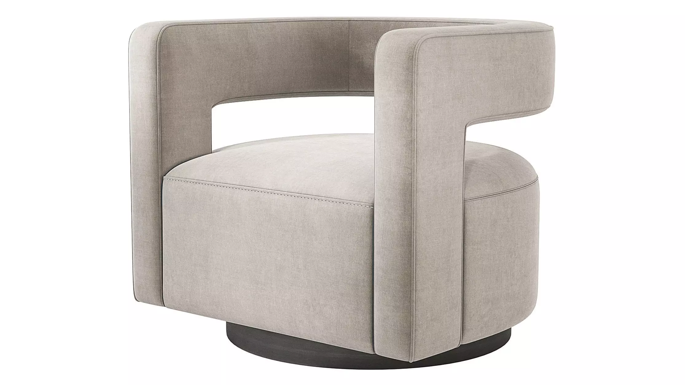 Restoration Hardware Drew Curved Swivel Chair RH 3D model