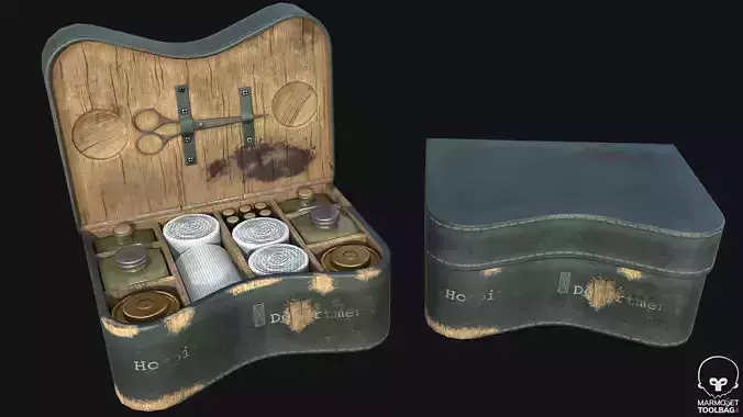 Old Medical Bag PBR Game Ready
