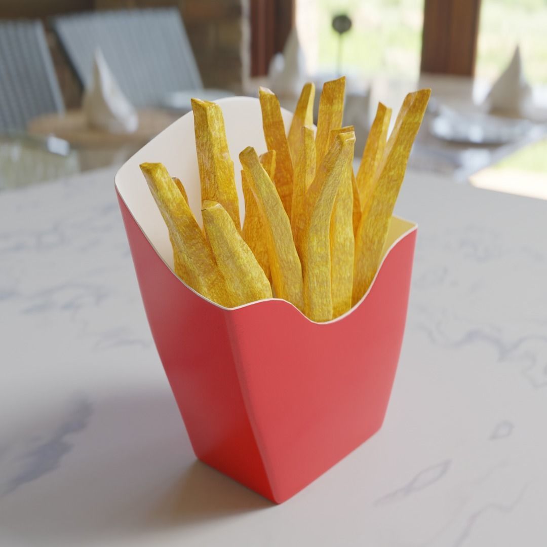 French Fries Low-poly 3D model_1