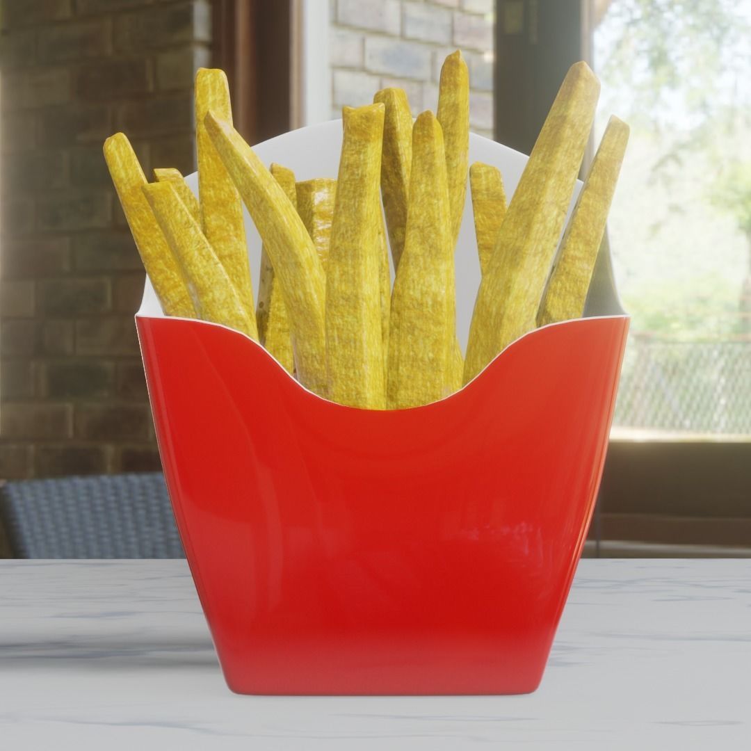French Fries Low-poly 3D model_2