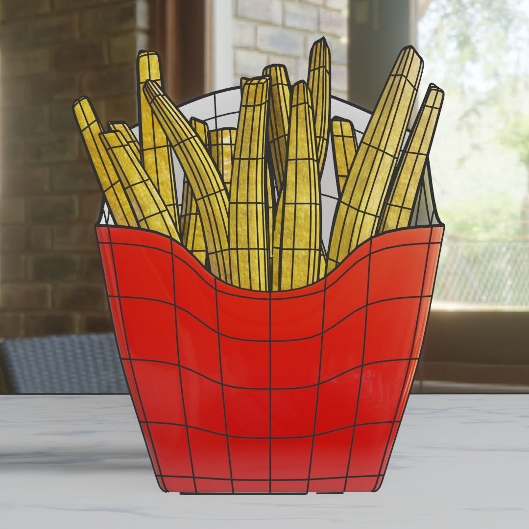 French Fries Low-poly 3D model_4