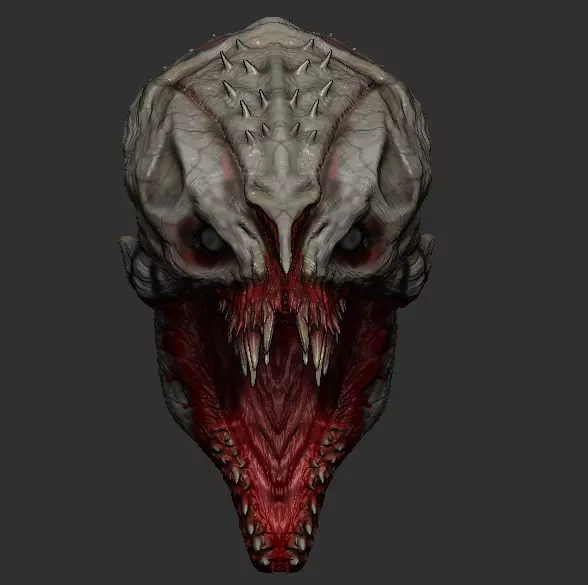 The Tomorrow war alien white spike head 3D model