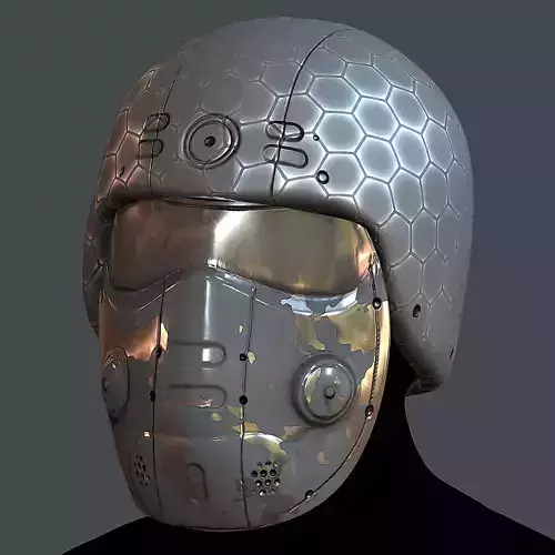 Gas mask helmet 3d model scifi Low-poly