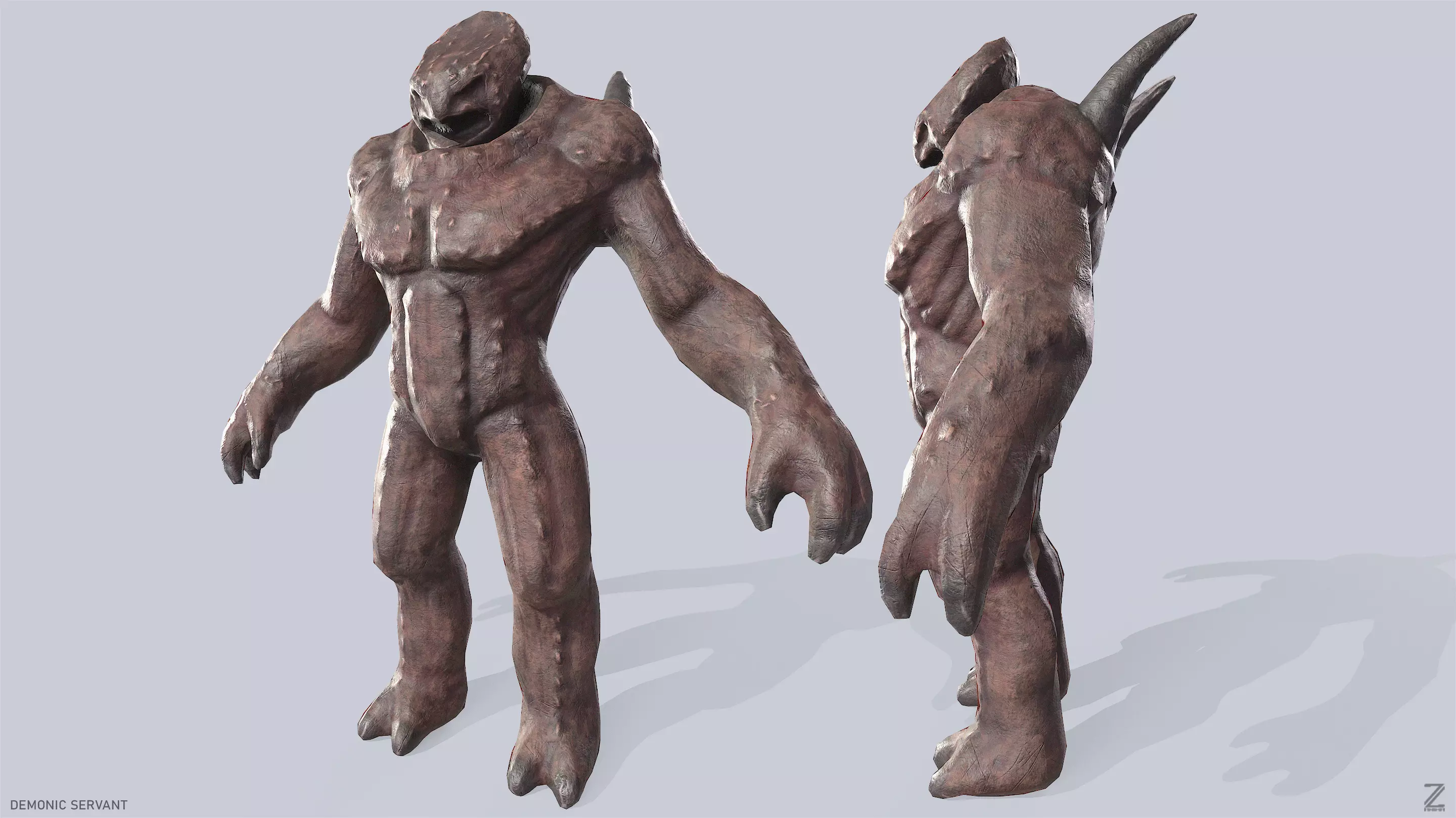 Demonic servant Low-poly 3D model_0