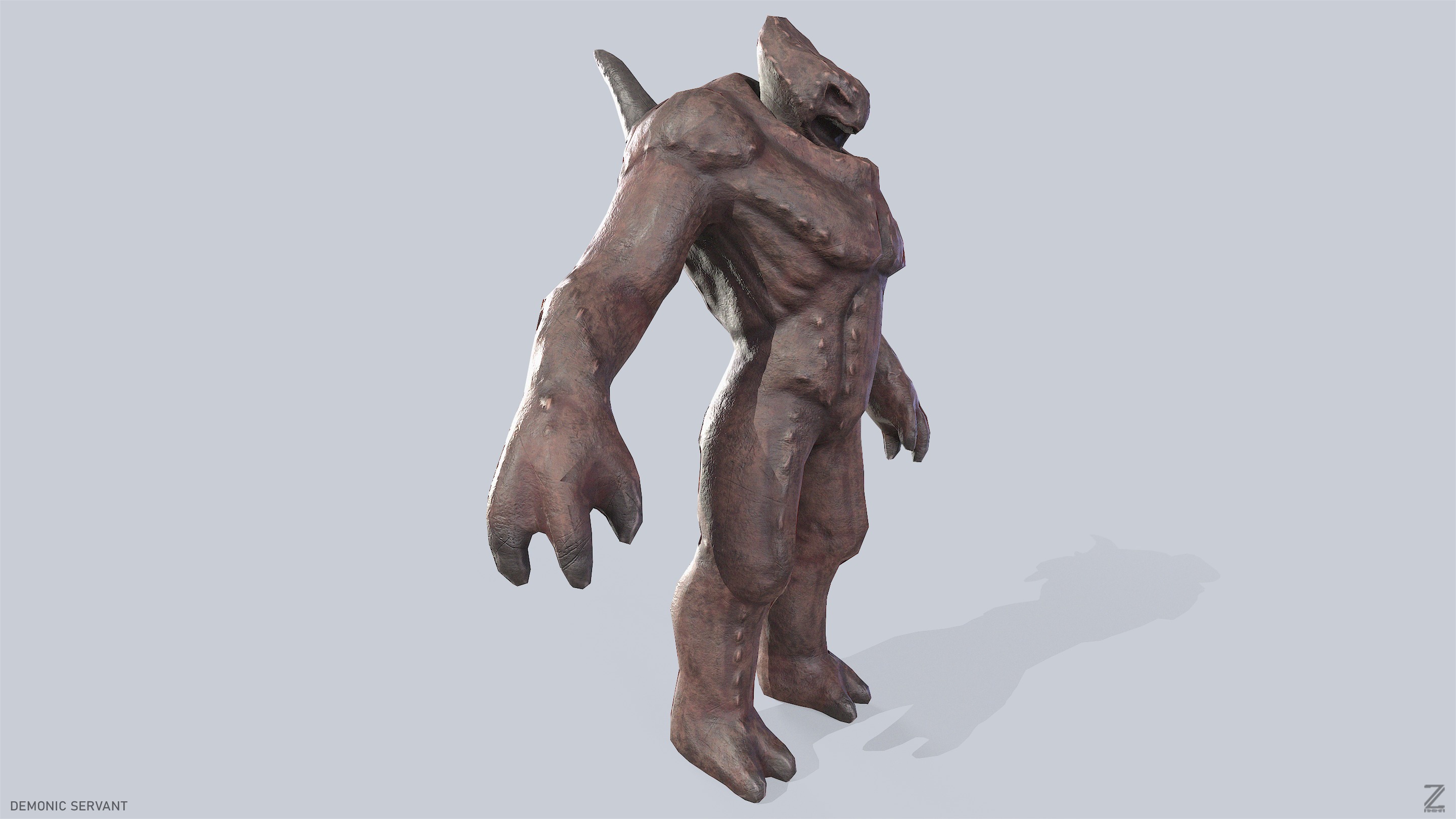 Demonic servant Low-poly 3D model_9