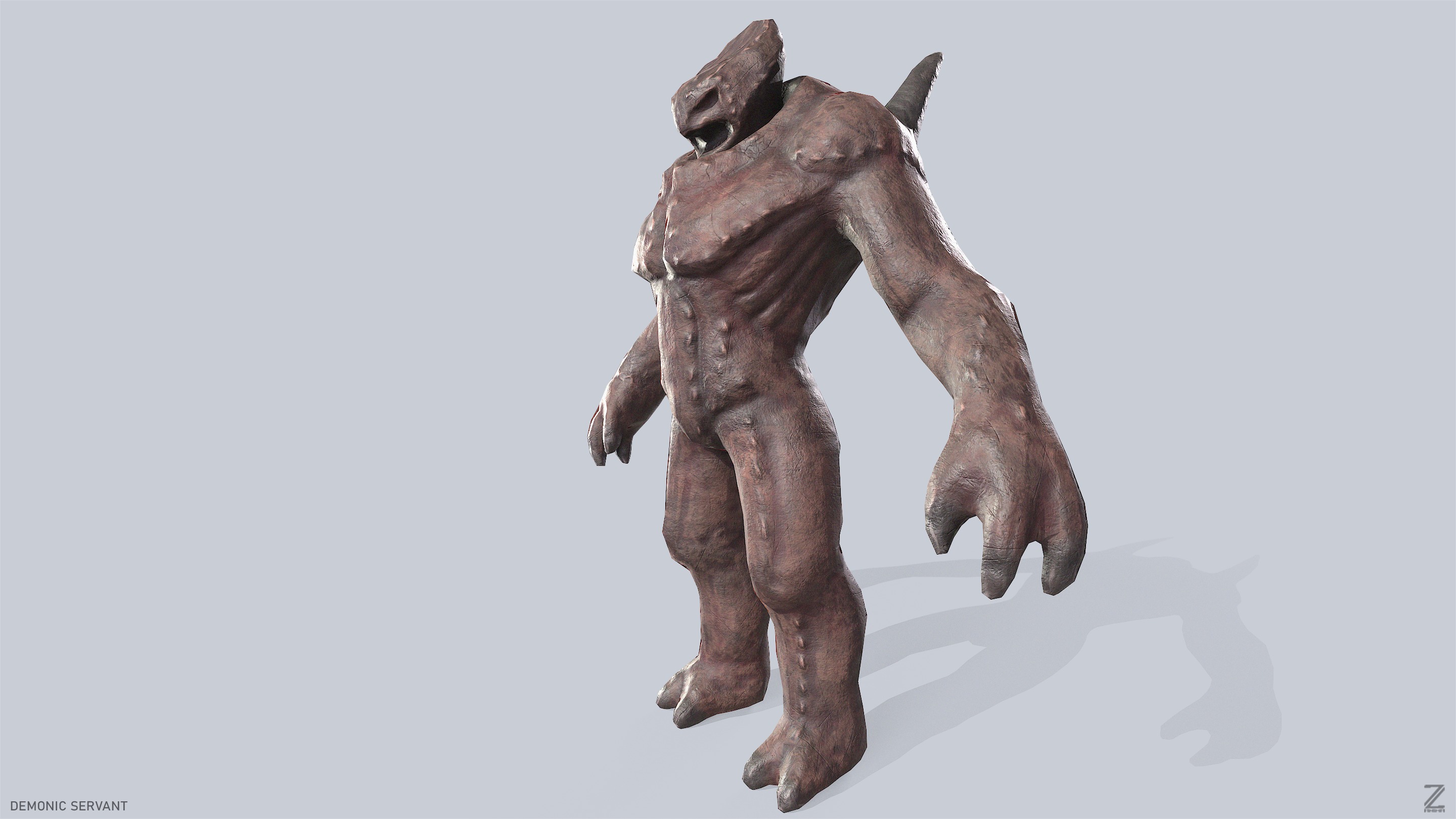 Demonic servant Low-poly 3D model_5