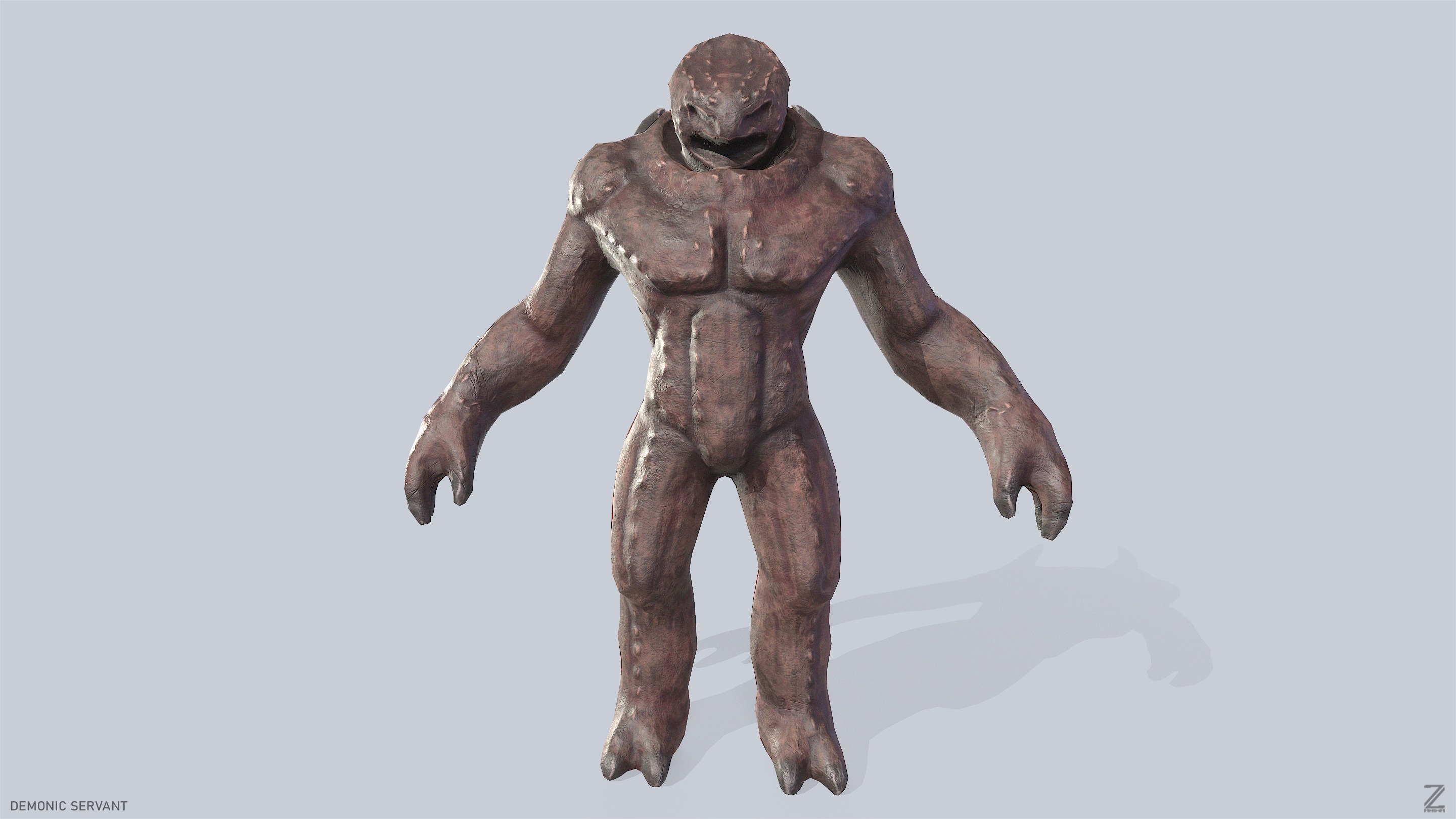 Demonic servant Low-poly 3D model_2