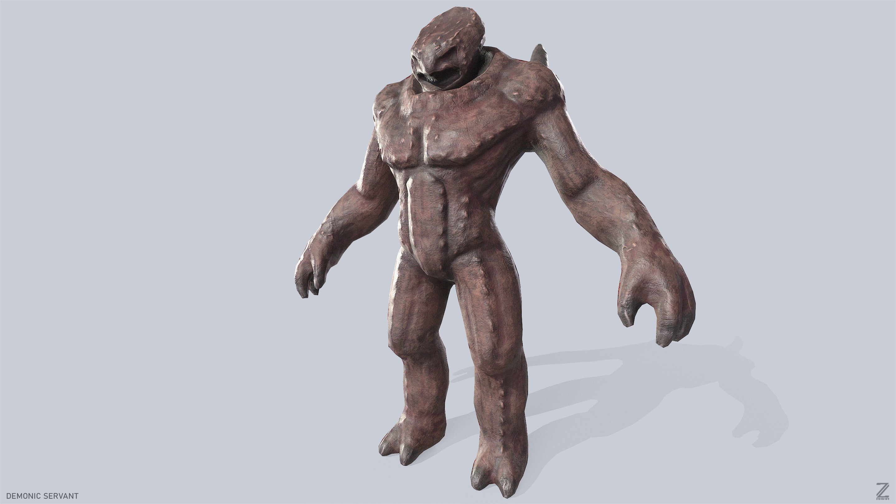 Demonic servant Low-poly 3D model_4