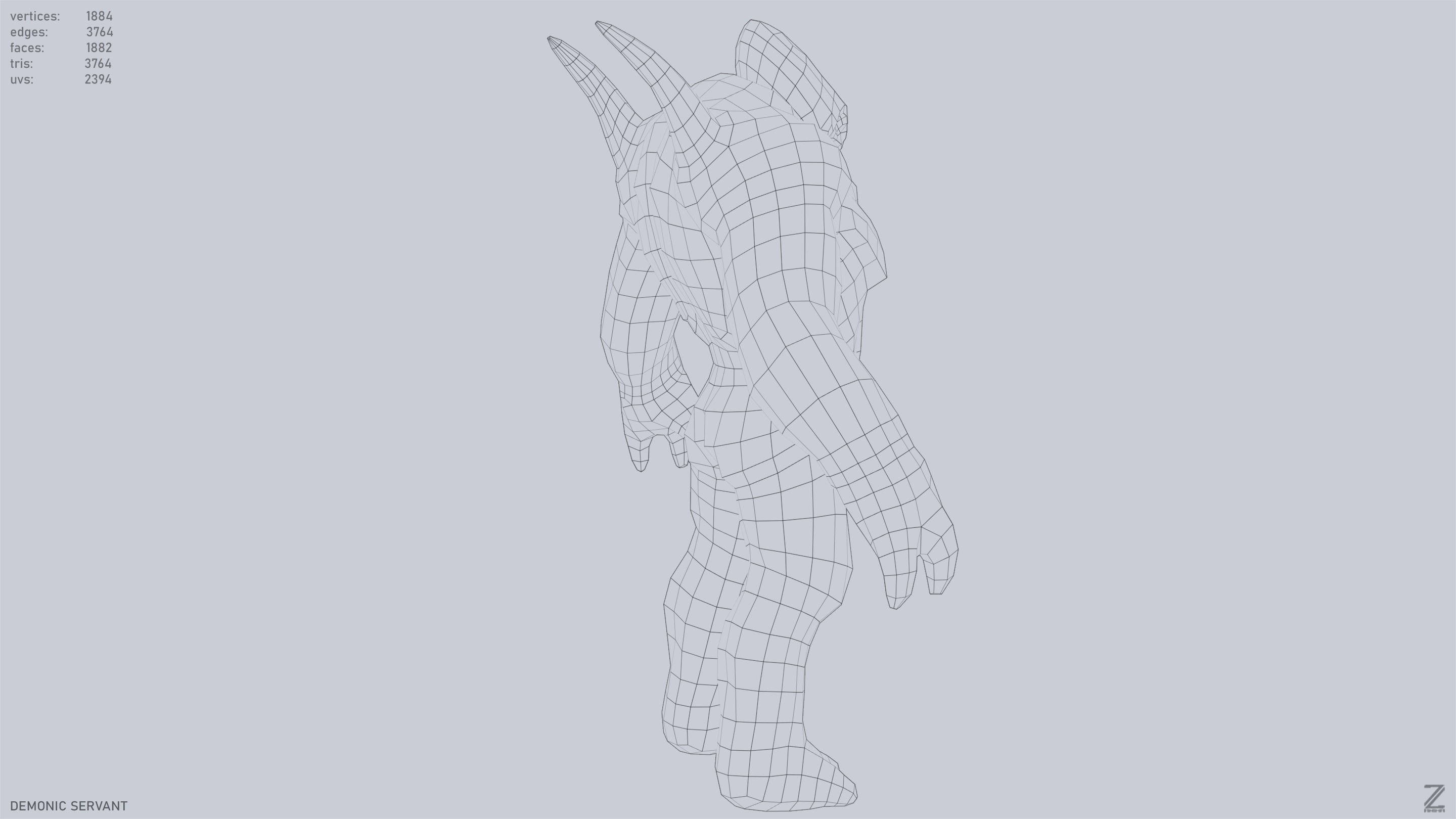 Demonic servant Low-poly 3D model_14